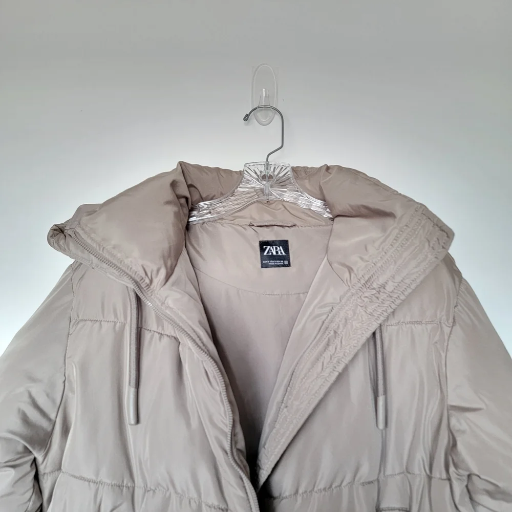 Zara Taupe Puffer Jacket